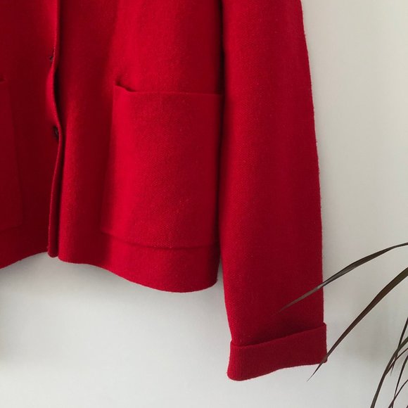 Anthropologie Moth Sandy Sweater Jacket M Red - Picture 7 of 11